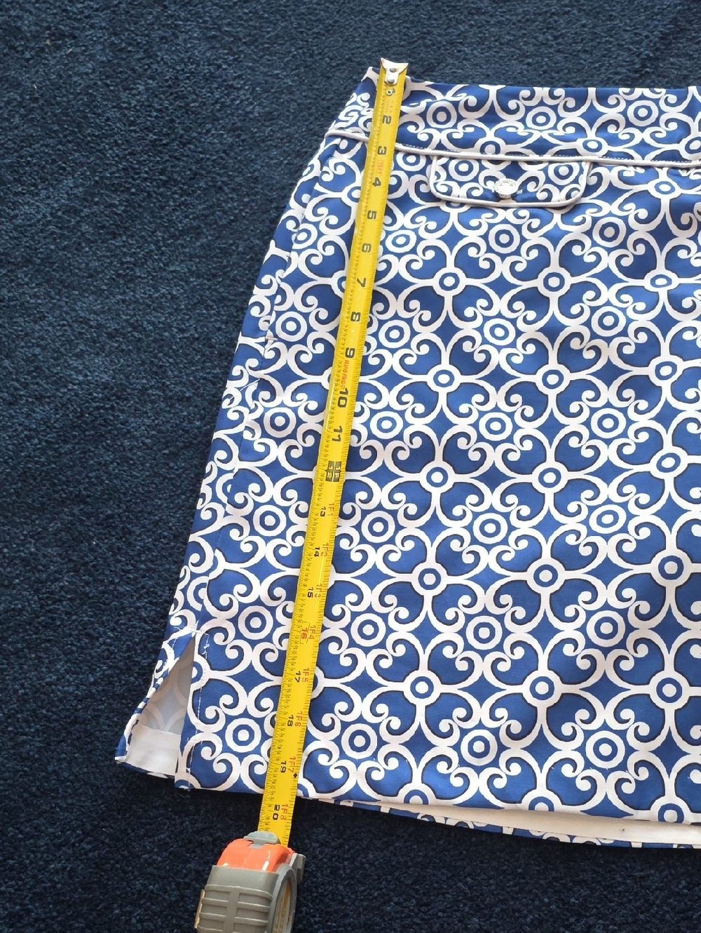 EP Pro Golf Sports Skort Skirt Blue & White Side Zip Size 10 - Picture 9 of 9